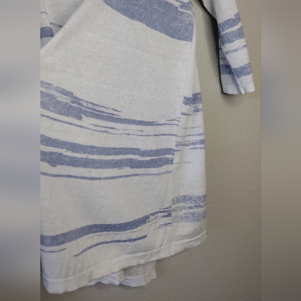 J. Jill Linen Cotton Coastal Grandma Open Front Knit Woman's Cardigan - Picture 10 of 14